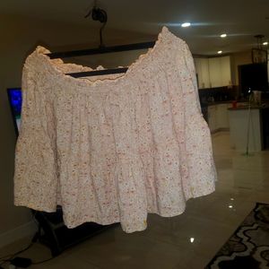 Blush Floral Bottom Ruffled Skirt